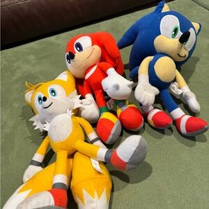 •SOLD•  Sonic the Hedgehog Plush Toy Set - Blue, Red, Yellow